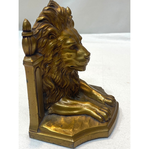 VINTAGE JB 2145 JENNINGS BROTHERS BRONZE LION BOOKEND - Picture 5 of 8